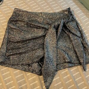 Zara Shimmering Black Wrap Shorts